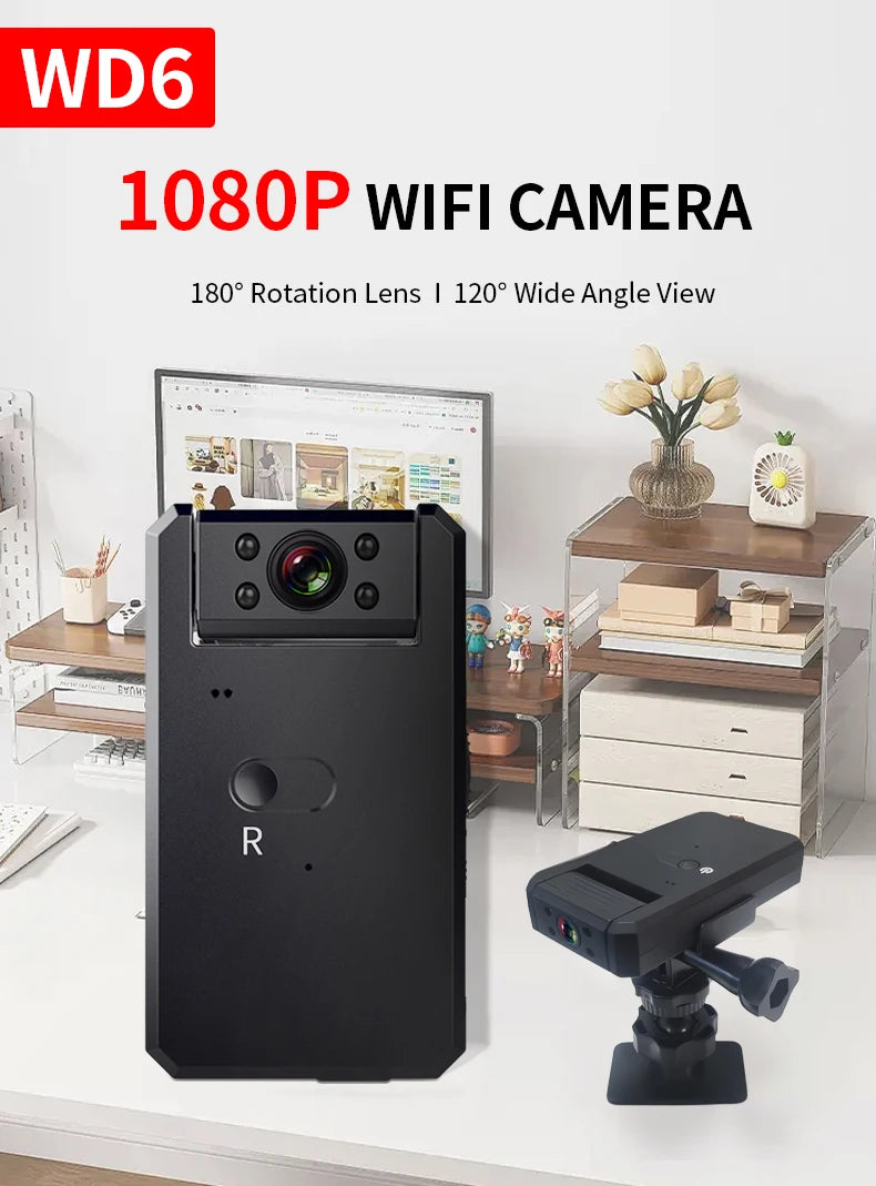 WD6迷你攝影機WiFi 1080P高畫質無線IP微型攝影機遠端監控器微型錄影機移動偵測夜視迷你攝影機