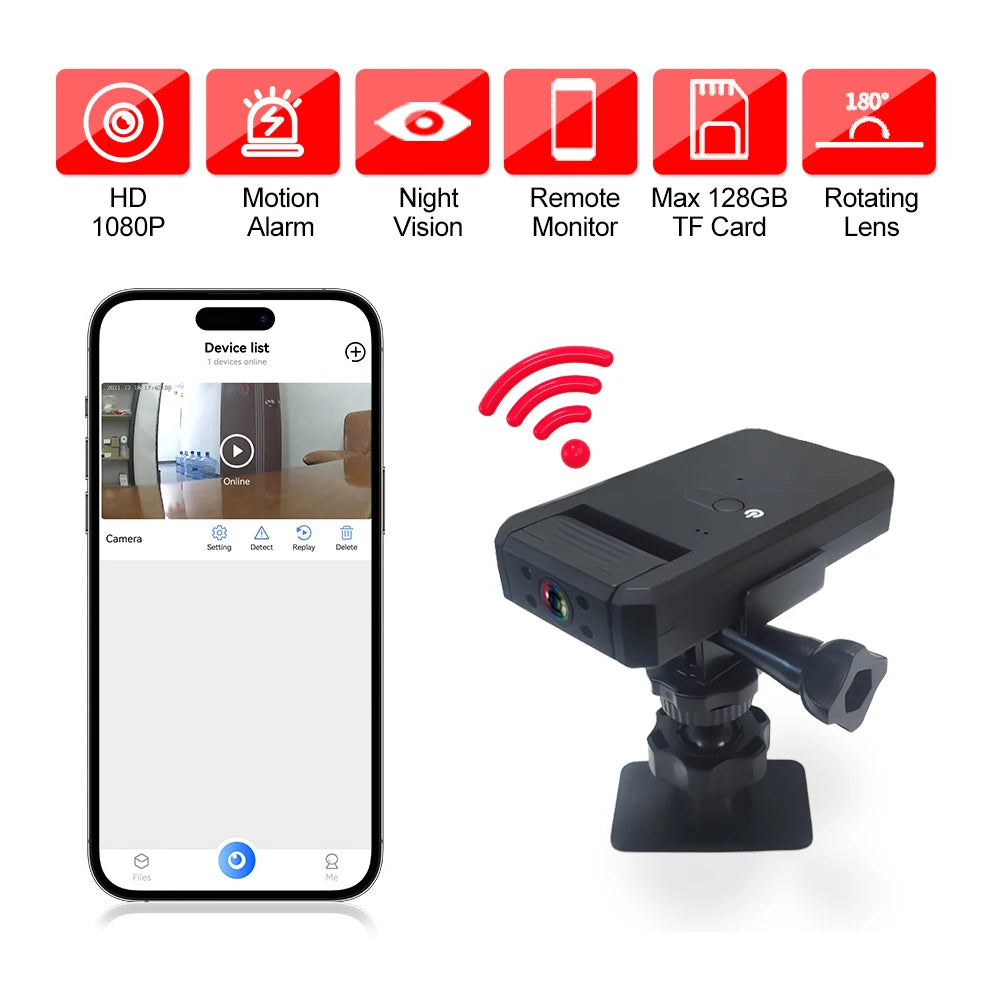 WD6迷你攝影機WiFi 1080P高畫質無線IP微型攝影機遠端監控器微型錄影機移動偵測夜視迷你攝影機