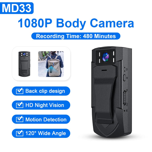MD33-T 1080P 高畫質迷你攝影機錄影機夜視微型攝影機適用於空拍運動智慧 DV 語音隨身攝影機